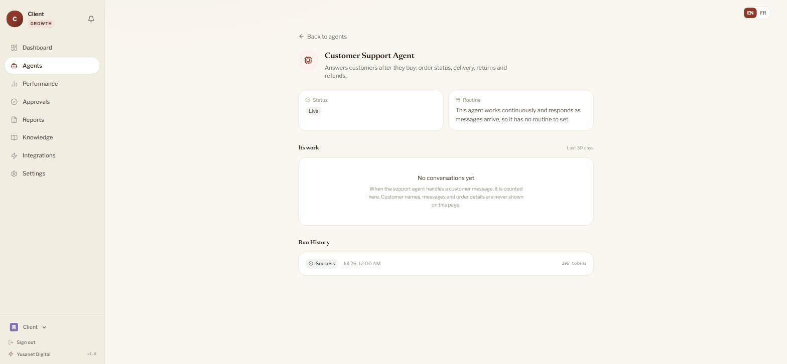 Support Agent Dashboard